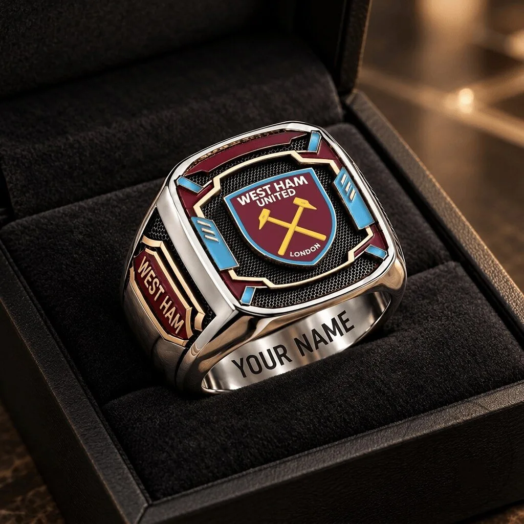 West Ham United Football Club Custom Fan Ring with Engraved Name