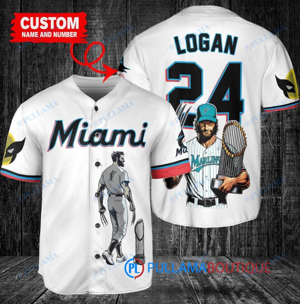 Wolverine Logan Miami Marlins Baseball World Series Champions Jersey
